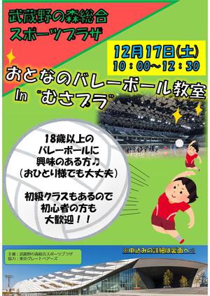 12月17日(土)開催『おとなのバレーボール教室 In