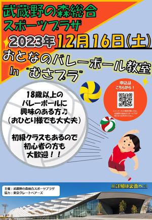 12月16日（土）開催『おとなのバレーボール教室 In